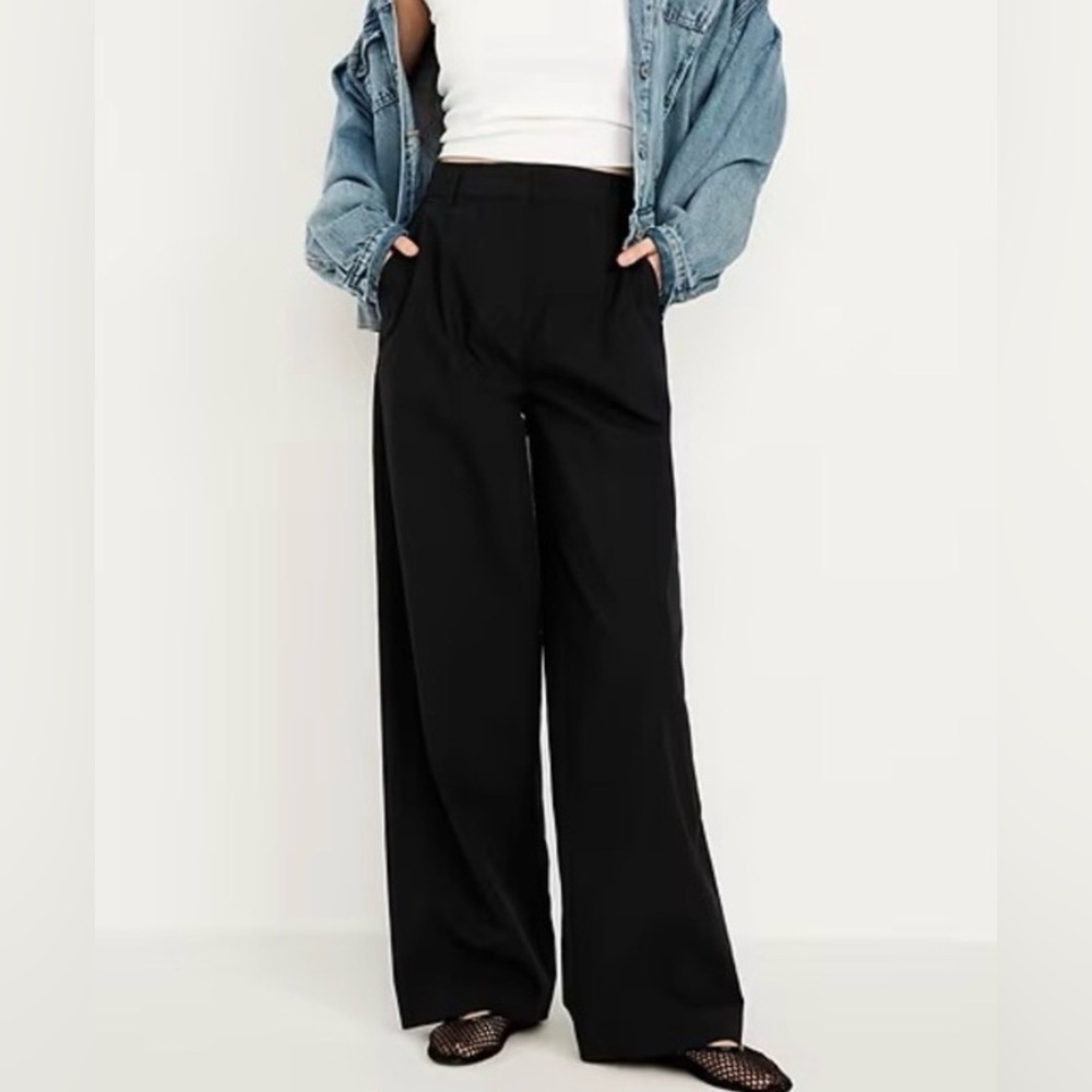 Old Navy Black Extra High-Waisted Taylor Wide-Leg Trouser Pants